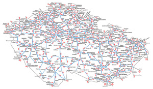 Železniční mapa k jízdnímu řádu 2011/2012