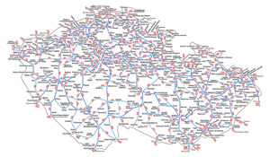 Železniční mapa k jízdnímu řádu 2012/2013