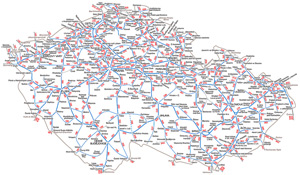 Železniční mapa k jízdnímu řádu 2013/2014